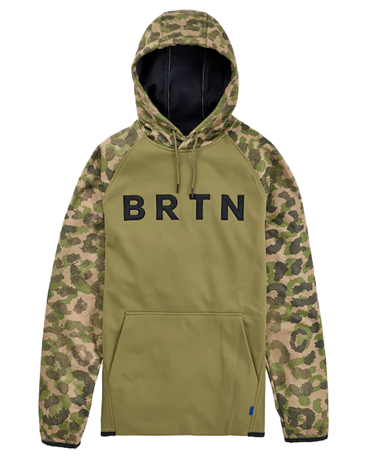 Burton Crown Weatherproof Pullover Fleece - Martini Olive / Felidae - 2023 Hoodies/Pullovers - Mens - Trojan Wake Ski Snow