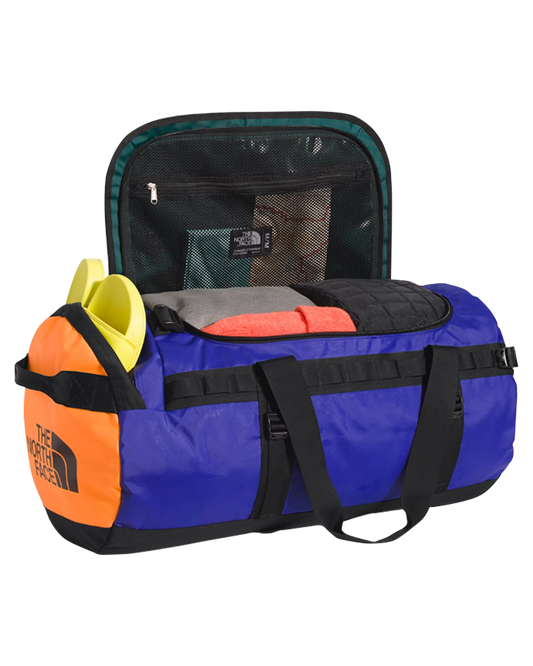 The North Face Base Camp Duffel M - Ponderosa Green / Lapis Blue / Cone Orange Luggage Bags - Trojan Wake Ski Snow